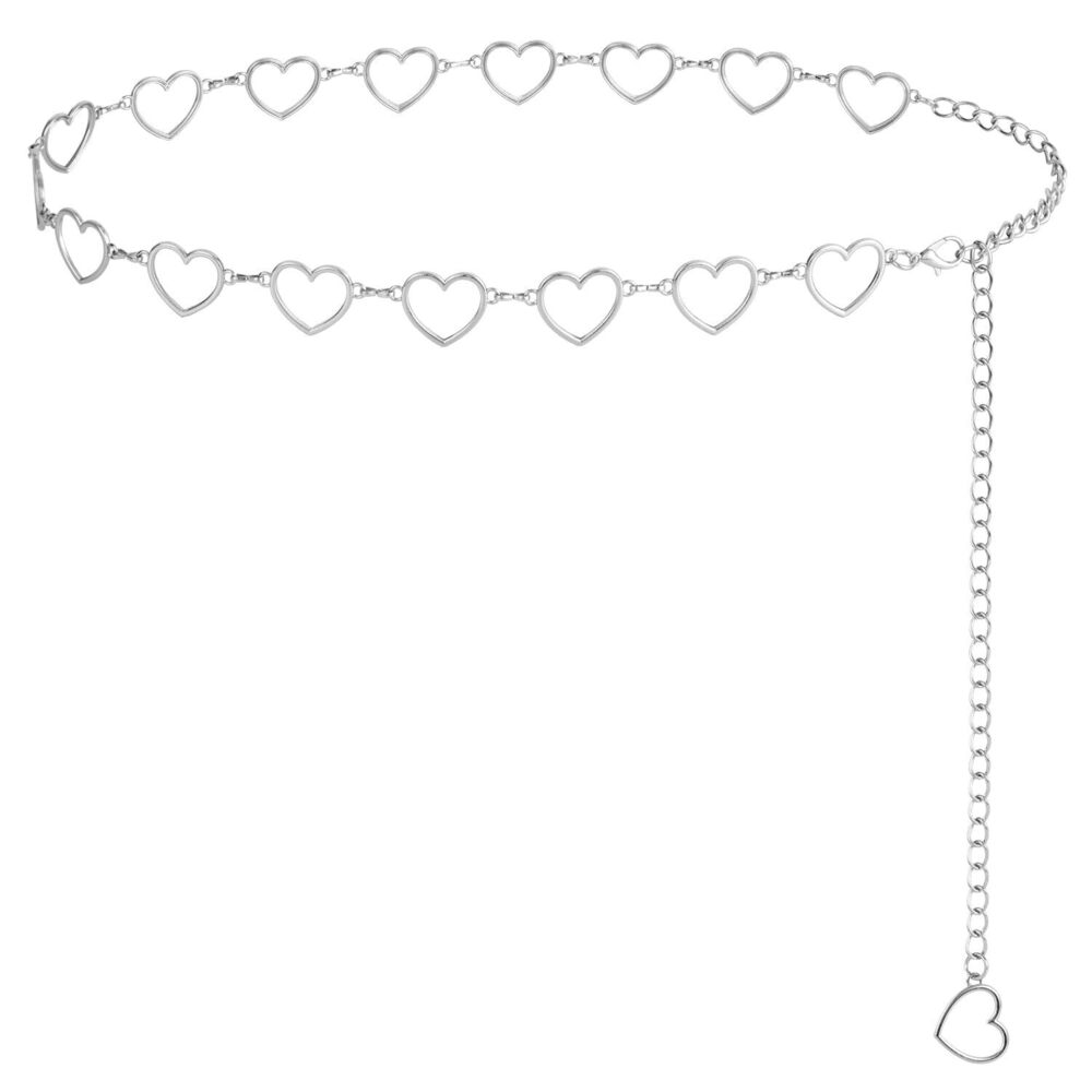 4563 Chain Belt For Women Metal Waist Belts Fashion Dress Heart